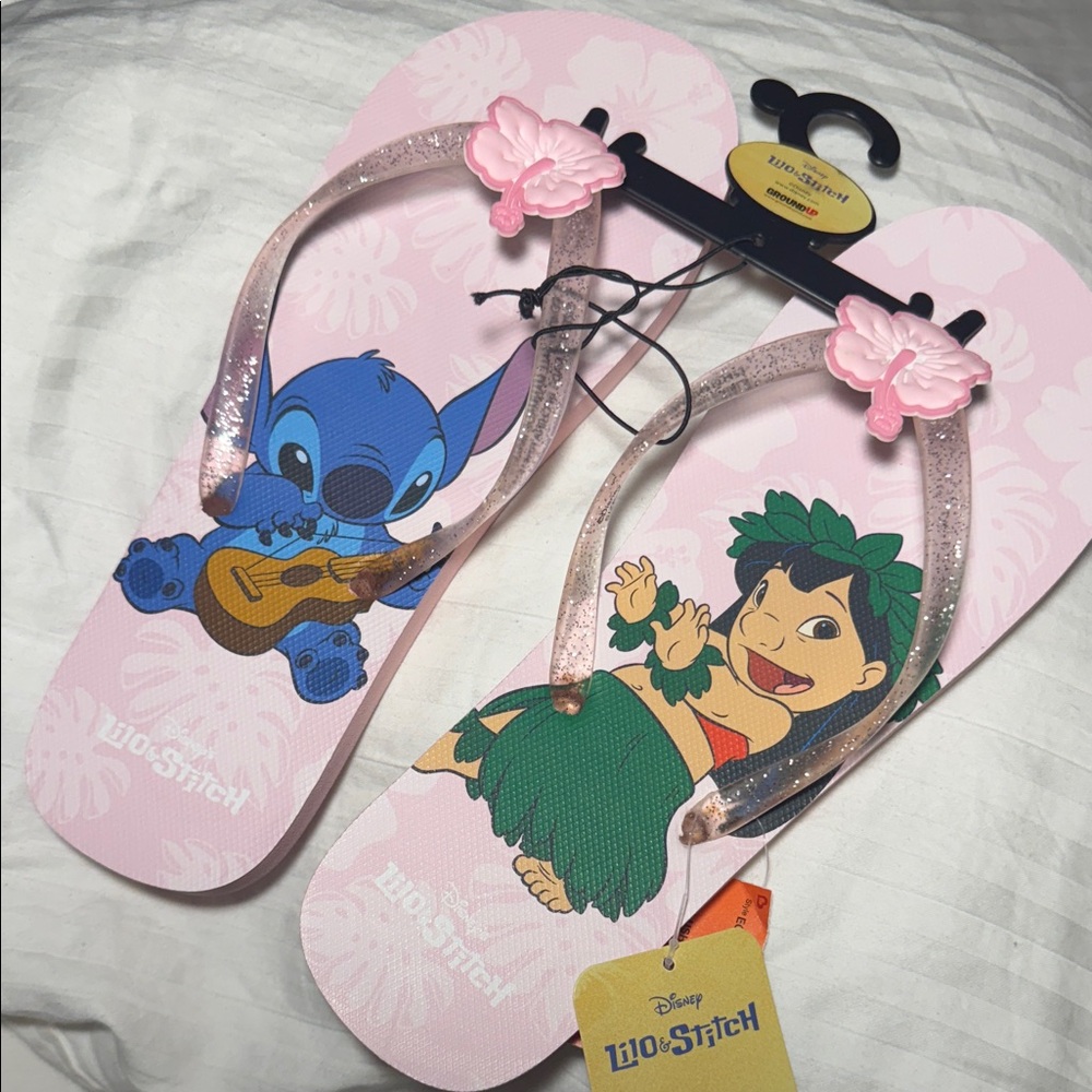 Disney Lilo & Stitch Pink Glitter Sandals